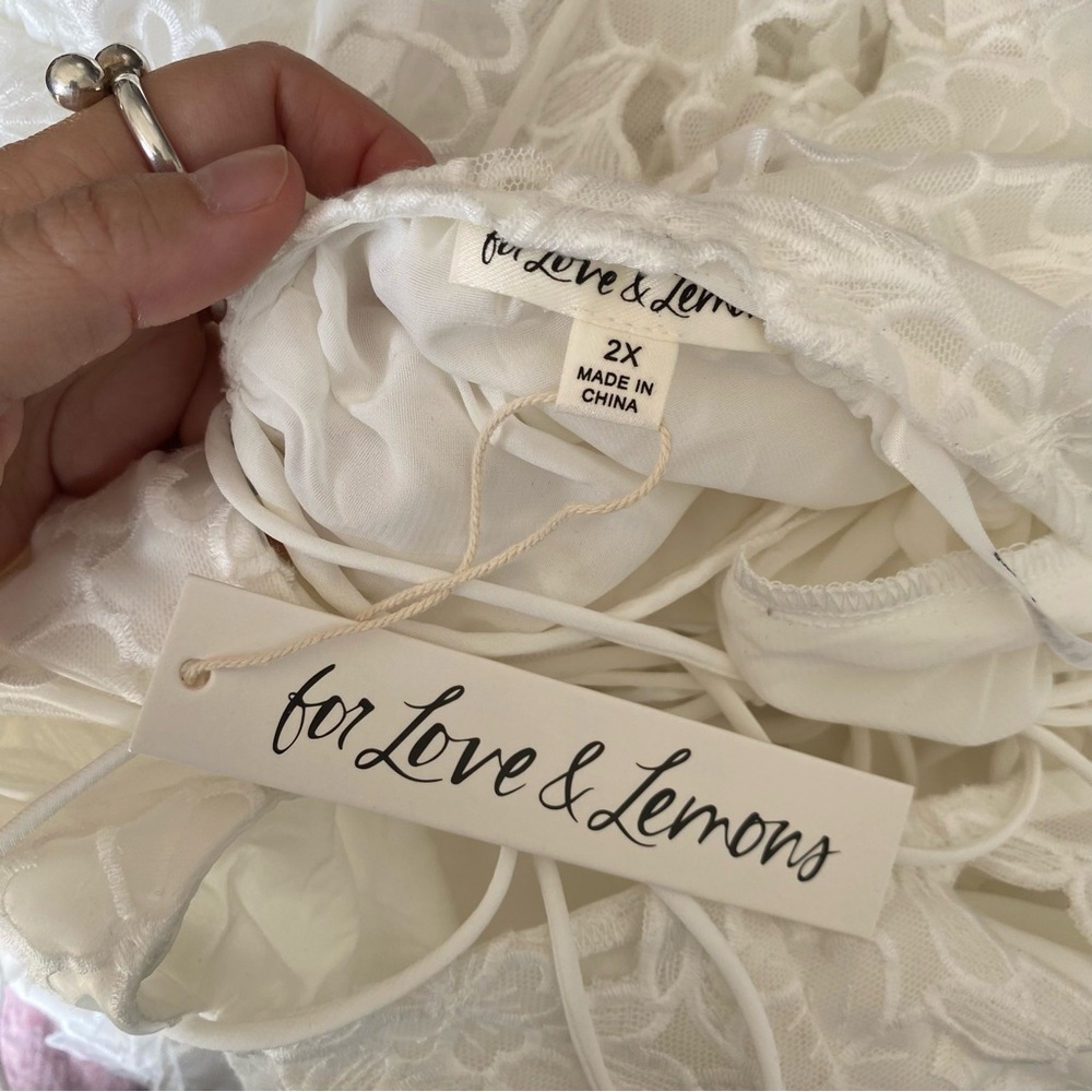 $230 NWT White For Love And Lemons “Leighton” Mini Dress Sz 2X - Picture 3 of 12